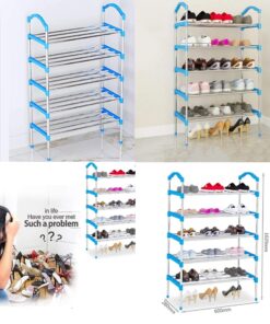 Portable Metal Multi-Layer Foot Shoemaker Shoes Storage Shelf Home Organizer Door Shoe Storage Cabinet Shelf Home Furniture - (5 Layer