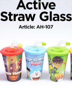 Active Kids Straw Glass (Cartoon Printed)