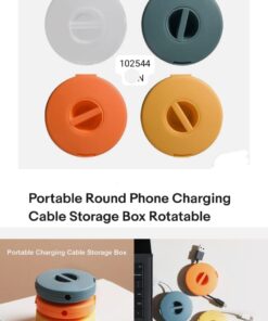 Portable round phone charging cable strong box 3pcs