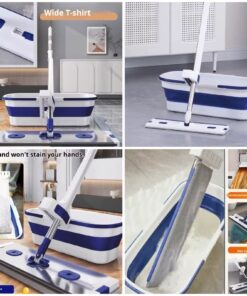 Premium Twist Mop with Folding Silicon Bucket