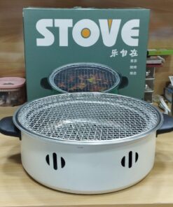 Portable Barbecue Grill Korean Charcoal Stove Stainless Steel Split BBQ Stove Round Non-stick Barbecue Rack For Outdoor