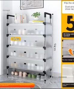 Dustproof Shoe Rack Aluminum 5 Layer Heavy Quality