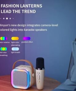 New K12 Karaoke Machine Portable Bluetooth Speaker With 1-2 Wireless Microphones HiFi Family Singing Loudspeaker Children's Gift (Single Mic With Speaker )