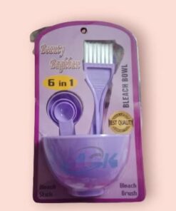 6 in 1 - Facial Mask Bowl, Measuring spoon,Stick, Spatula,Cream Mask Brushes,Puff, Bubble bottle Professional