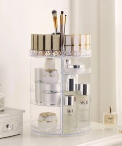 Makeup Organizer 360 Degree Rotating 7 Adjustable Layers Large Capacity Cosmetic Organizer Transparent Make Up Organizers and Storage
