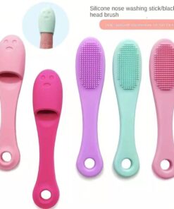 Silicone Nose Cleaning Brush Soft Bristle Facial Cleansing Brush With Finger Glove For Blackhead Removal