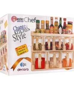 Spice Container & Rack 2 -Tier Spice Rack With 7 Spice Jars