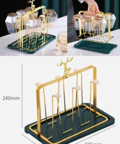 Golden glass stand metal