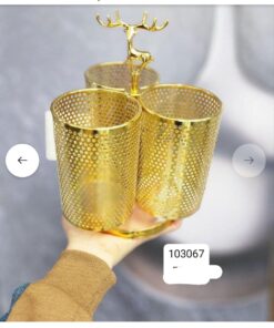 Stainless steel golden 3postion cutlery holder