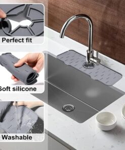 Silicone faucet mat kitchen sink splash pad drainage