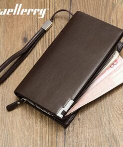 Baellerry Long Wallet For Men Slim Money Mobile Men Leather Wallet Card Holder