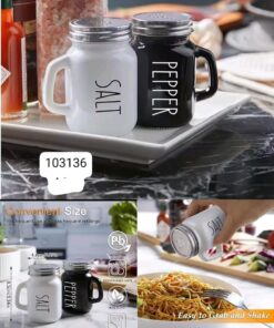 Salt and pepper glass merterial pair