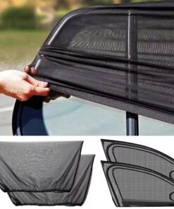 Car Rear Side Window Sunshade UV Protect Shield Mesh Prevent Mosquito Sunshine Privacy Protection Foldable Curtain