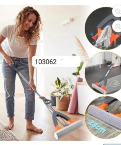 Squeezed Self Draining Rubber Cotton Mop Hand Free Magic Self-Cleaning Flat Mop