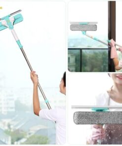 Rotatable Glass Wiper with Bendable Head – Double-Sided Squeegee for Window, Bathroom & Floor Cleaning