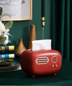 Retro Radio Tissue Box - Vintage Style Desktop Tissue Holder