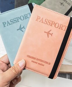 PU Leather Travel Passport & Card Wallet