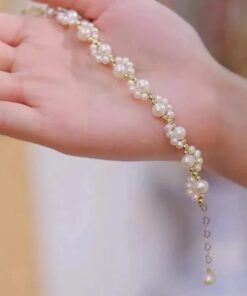 Korean style beautiful elegant cat's paw  pearl beaded bracelet