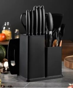 Gecheer Kitchen Knife Set with Silicone Kitchen Utensil Set, 19 in 1