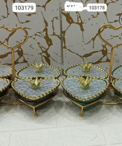 Ceramic bowl with golden stand