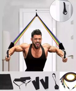 Power Resistance Band Set Strength Training Yoga Sports Fitness 5 Tubes Door Hanger