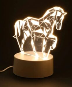 Newest 3D LED Kid night light creative dining table bedside lamp romantic horse light lamp