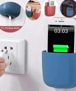 Wall Mounted Mobile Phone Holder With Charging Cable Slot