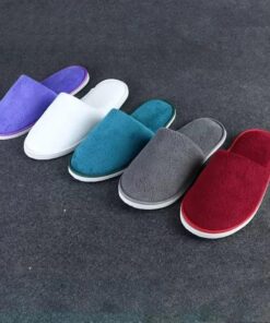 Multi-Color Soft Cotton Slippers for Men and Women - Unisex Indoor Spa Slippers