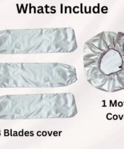 Ceiling Fan Blades & Motor Dust Proof Covers, 4 Pieces in 1 set - Grey Colour