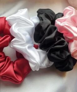 Scrunchies for girls high quality silk pack of 4