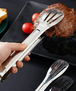 Stainless Steel Food Tongs Kitchen Tongs Utensil Cooking Tong Clip Clamp Accessories Salad Serving BBQ Tools