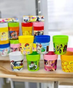 Kids Glass For Kids Girls And Boy Cartoon Printed Glass   ( Pack of 4 )