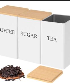 Metal jar set wood lid