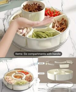 360 rotating 6 compartment  storage box