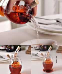 2 in 1 double layer glass olive oil bottle