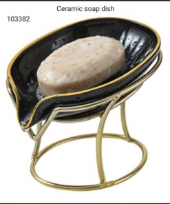 Ceramic soap dispenser with holder