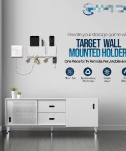 Wall Mounted Mobile Holder for TV, LCD, LED, AC Remotes, Charging, and Key Chain Storage Rack