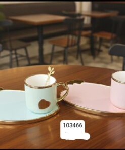 Cap and saucer ceramic with spoon