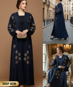Midnight Flora Luxury Abaya