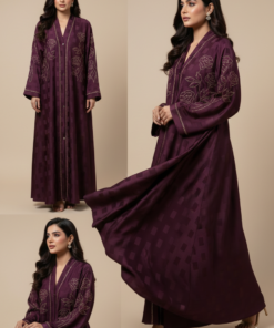 The Maroon Velvet Royale Abaya