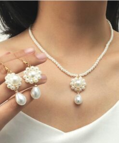 Pearl Wedding Jewelry Set for Women Necklace
