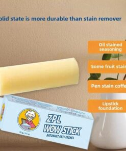 Stain Remover for Fabrics & Clothes - Cleans Grass, Makeup, Wine, Grease, Coffee, Blood for Laundry - Plant-Based