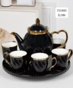 Ceramic tea set with tray