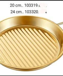 Stainless steel golden serving plate  24cm