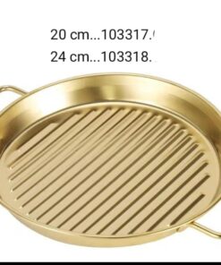 Stainless steel golden serving plate  24cm