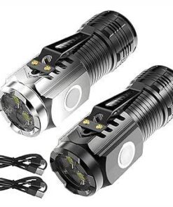 Rechargeable Mini Flashlights, Super Bright 5 Modes Flashlight with Clip