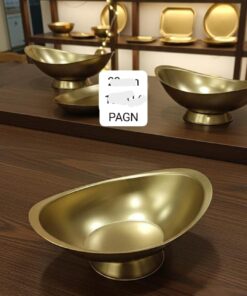Stainless steel golden serving bowl  23cm
