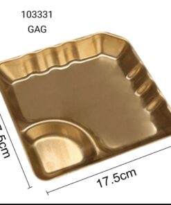 Stainless steel golden serving plate