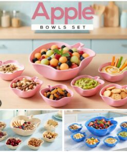 Pack of 7pcs Apple Plate and Bowls set