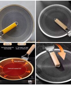 Honey Comb Tawa Folding Wooden Handle  38cm